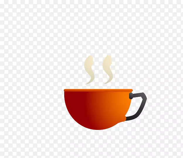 咖啡杯咖啡厅黄色图案-橙色杯子