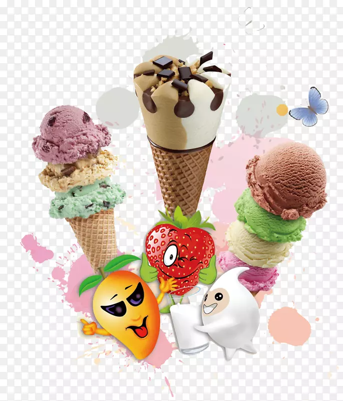 三种冰淇淋马卡龙通心粉