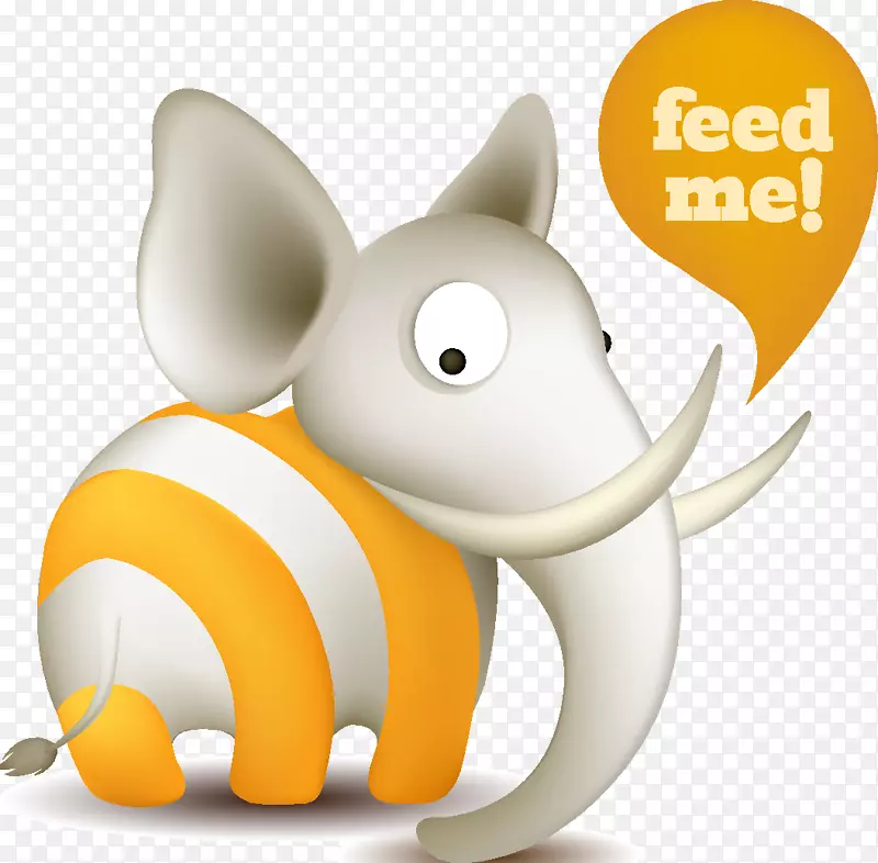 Webfeed RSS图标-大象可爱的动物主题订阅RSS图标载体材料“