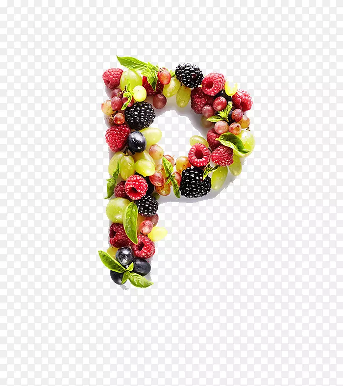 字母p图标-水果组成字母p