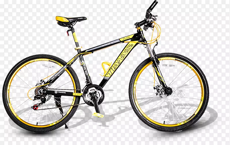 自行车山地车岛野自行车立方体自行车-黄色新鲜自行车装饰