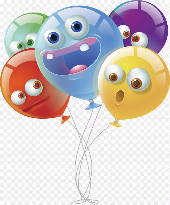 气球图卡通人脸彩色气球