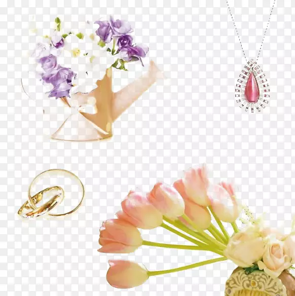 花设计项链粉色-精致的项链和鲜花