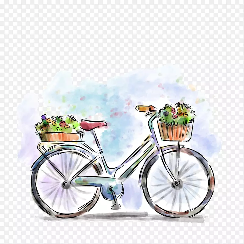 自行车画花插图.弹簧循环