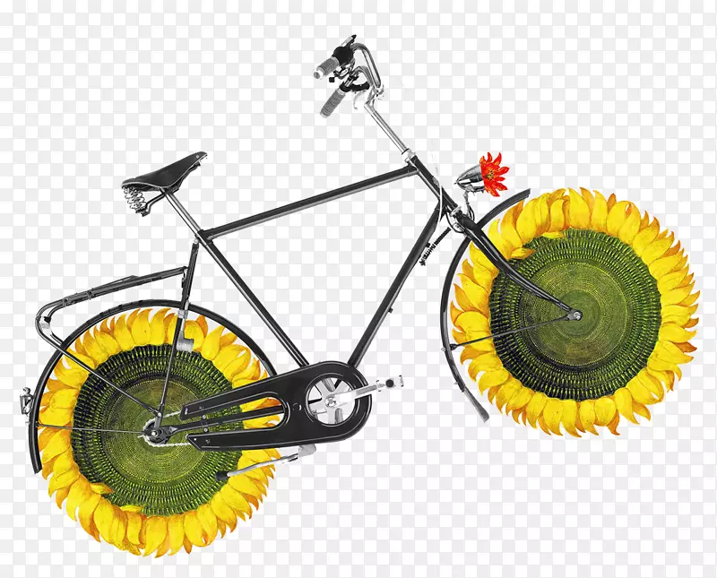 自行车车轮艺术拼贴插图-创意自行车