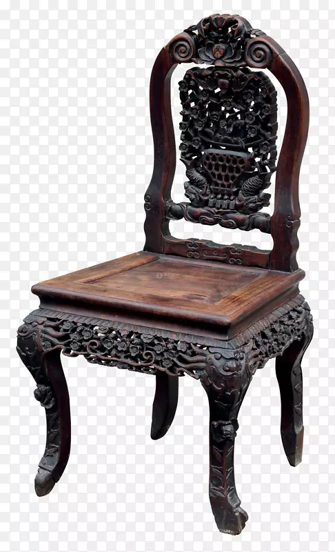 椅木家具.中式复合中空雕刻乌木椅