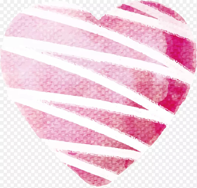 水彩画-粉红色的心