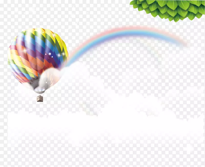 热气球飞行图标-热气球云