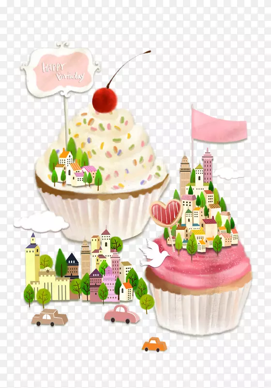 生日蛋糕纸杯蛋糕水果蛋糕冰淇淋