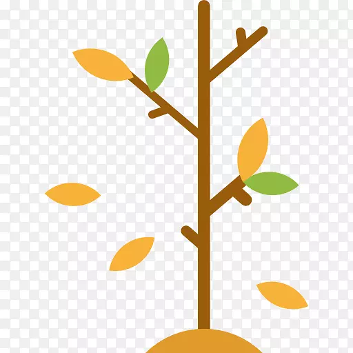 树枝可伸缩图形图标-秋叶