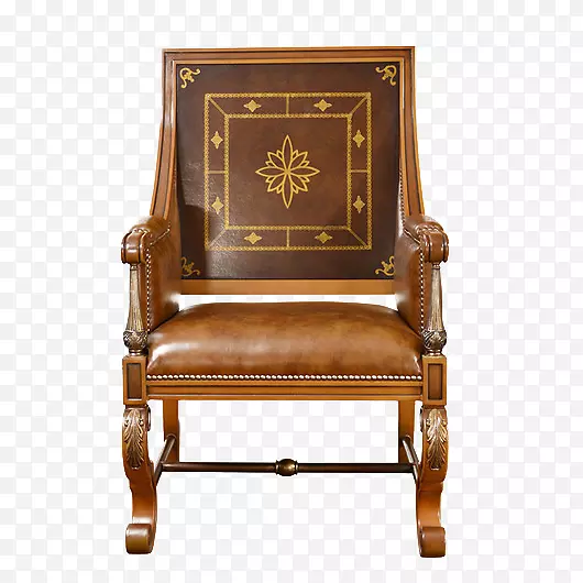 椅桌皮革雕刻扶手椅