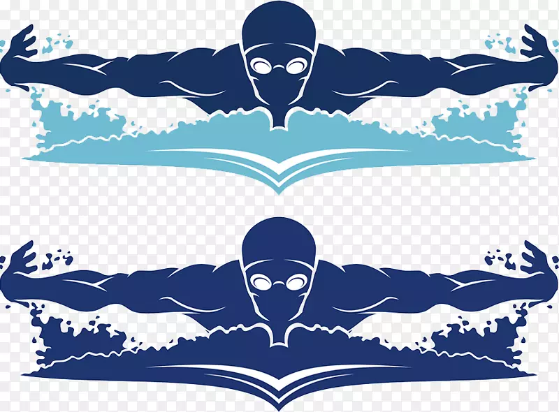 游泳蝶泳短跑插画艺术游泳比赛插画
