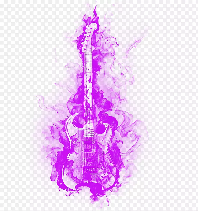 电吉他画-紫梦