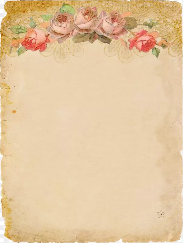 纸制婚礼邀请函信纸-玫瑰花装饰旧式文具