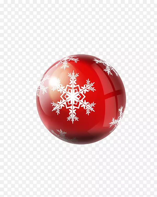 圣诞老人圣诞装饰品球-红色雪花圣诞装饰圆形装饰球