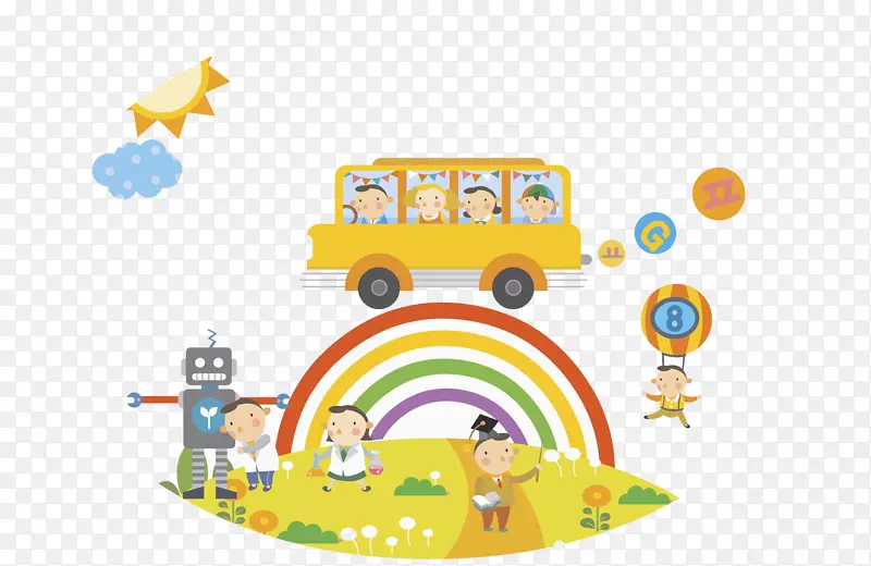 儿童插图-彩虹儿童