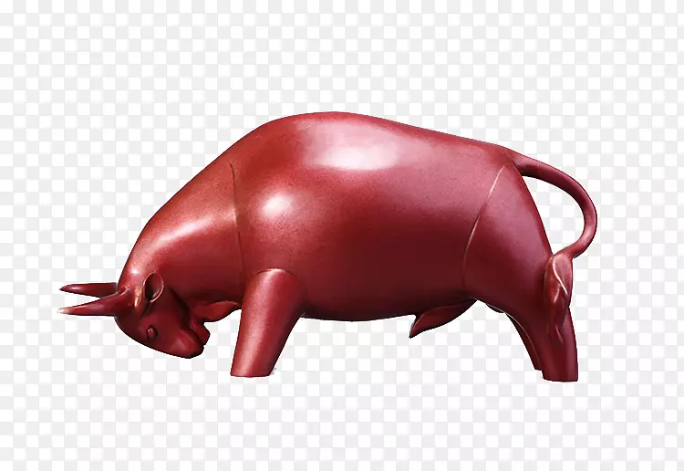 现代雕塑-红牛