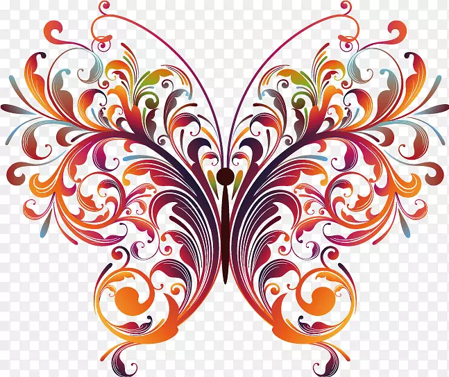 蝴蝶绘画艺术剪辑艺术-创意蝴蝶图案