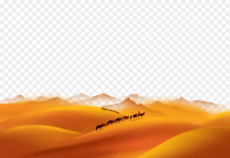 黄色天空电脑壁纸-沙漠