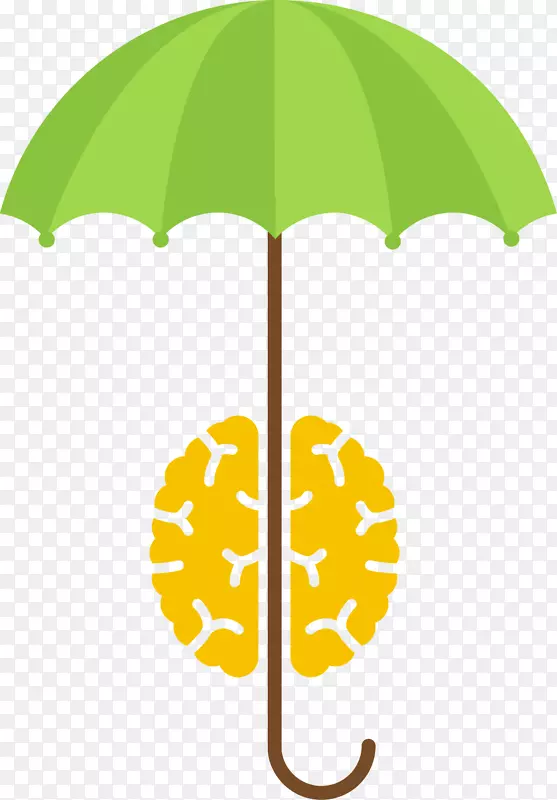 人脑人体视觉形象手绘雨伞和大脑