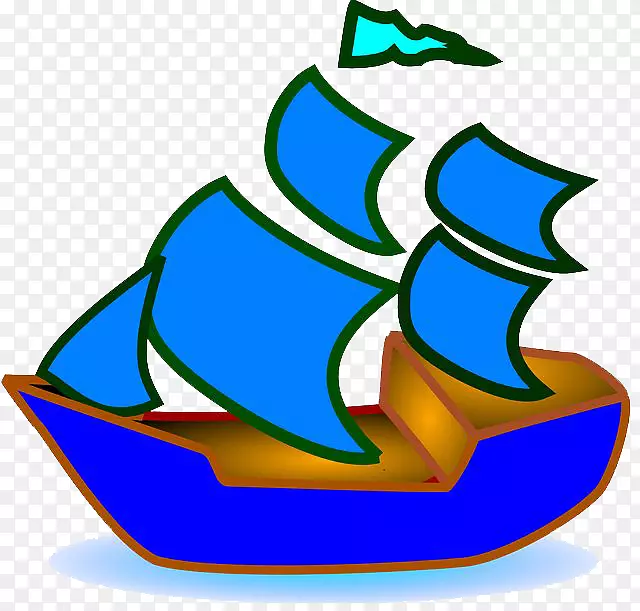 帆船免费内容剪辑艺术-蓝色帆船