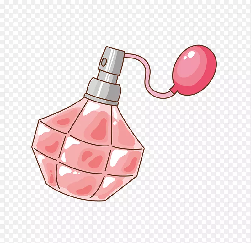 香水卡通插图-粉红色香水