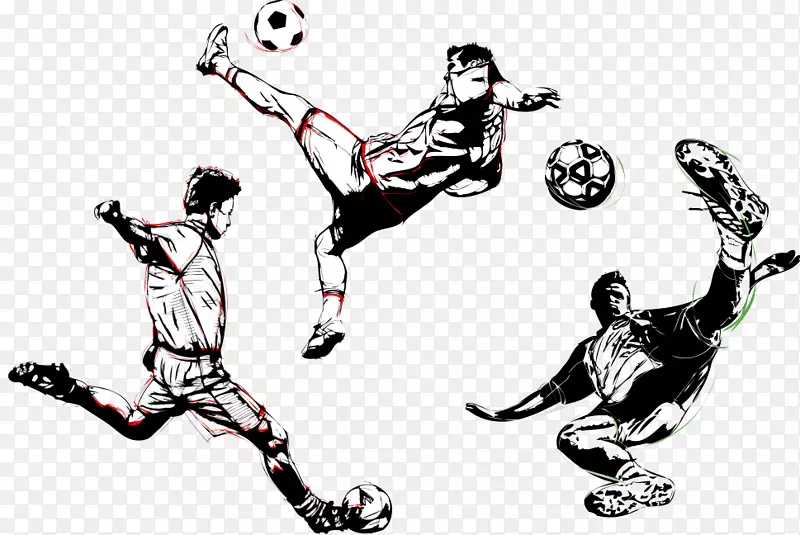 足球运动员插图-男子踢足球