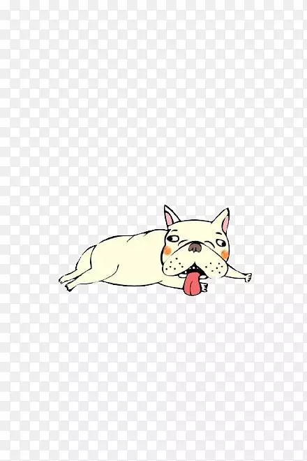 猫狗卡通插图-肚子沙狗