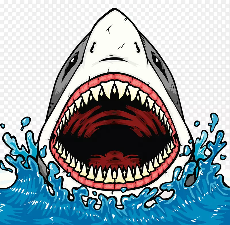 鲨鱼嘴鲨鱼牙齿夹艺术鲨鱼的血盆