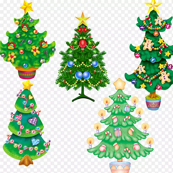 圣诞树-圣诞树PSD分层材料免费下载
