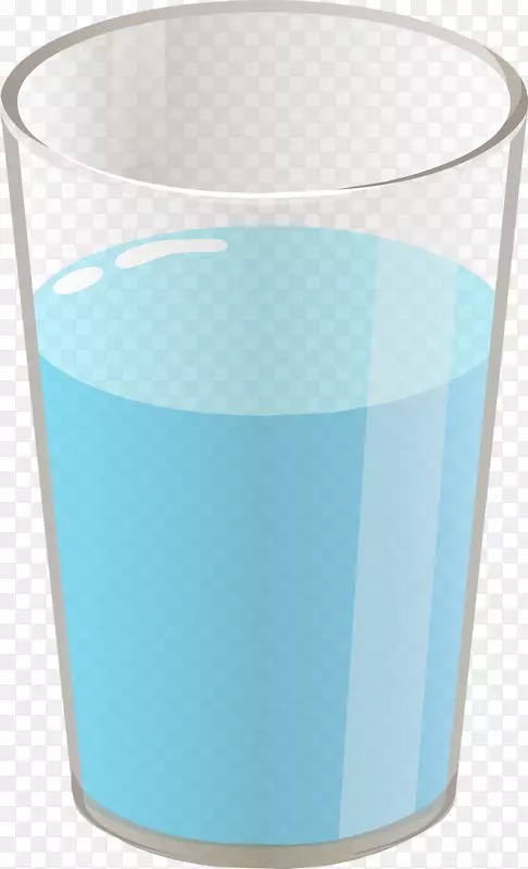 玻璃蓝色绿松石塑料一杯水