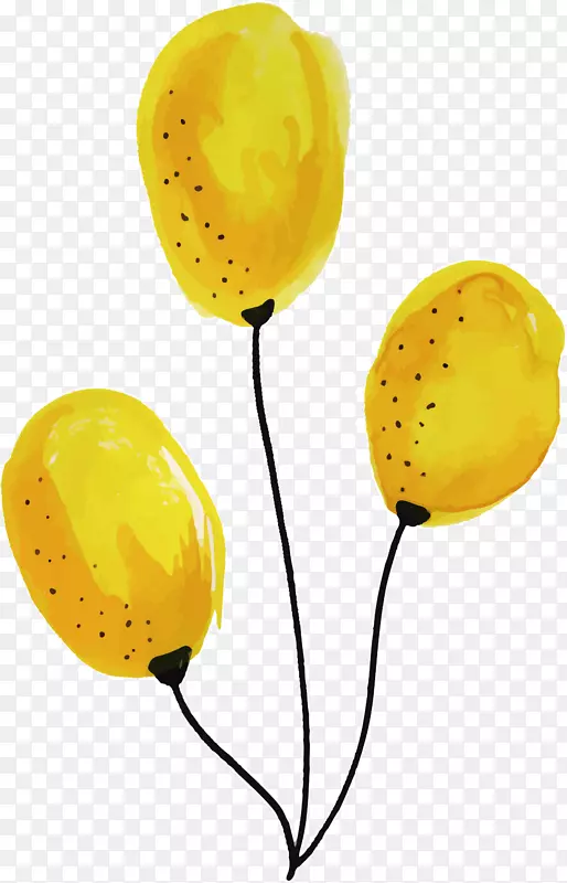 气球黄色.手绘黄色气球