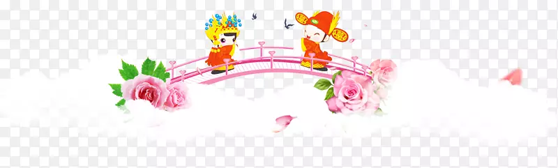 月饼七夕中秋节桥新娘新郎