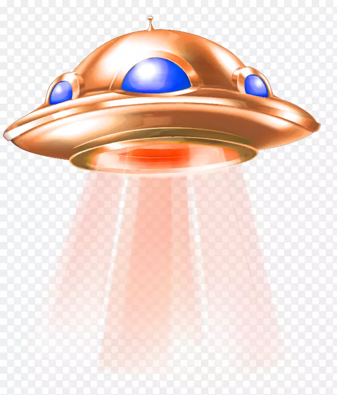 不明飞行物卡通外星人-棕色卡通UFO装饰图案