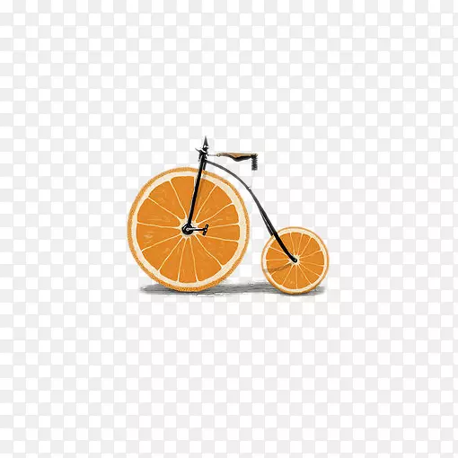 自行车车轮橙色山地车艺术自行车橙色自行车