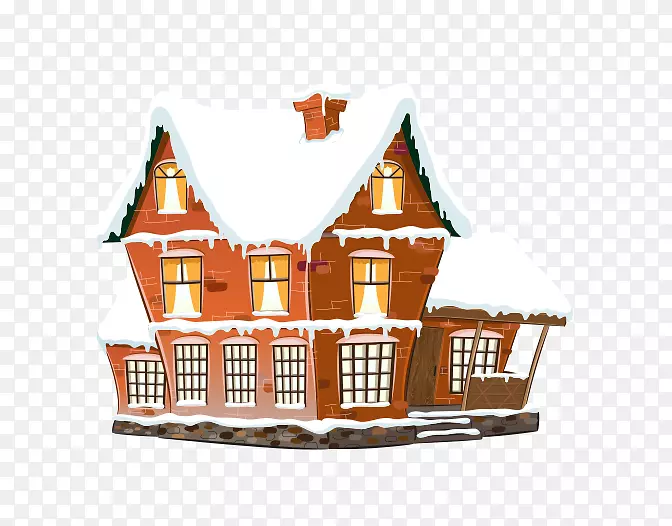 烟囱冬天的房子雪-创造性的冰屋