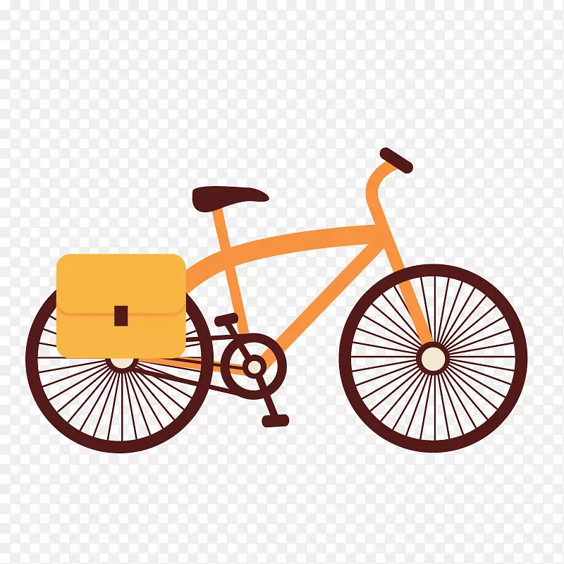 混合自行车折叠自行车驱动系统山地自行车橙色卡通自行车