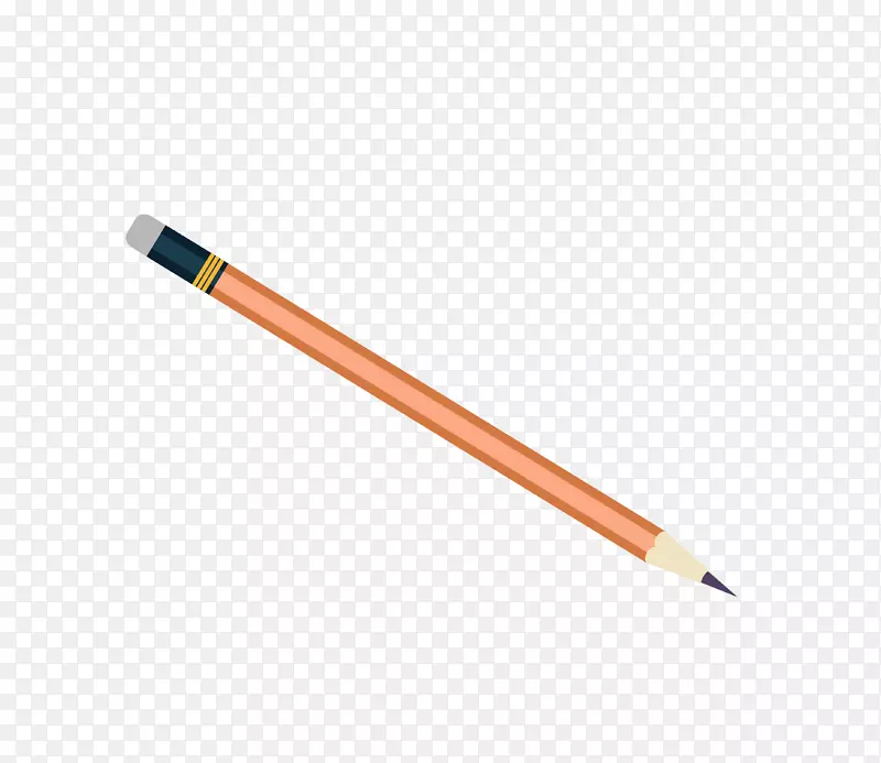 铅笔角-橙色丝带铅笔橡皮擦