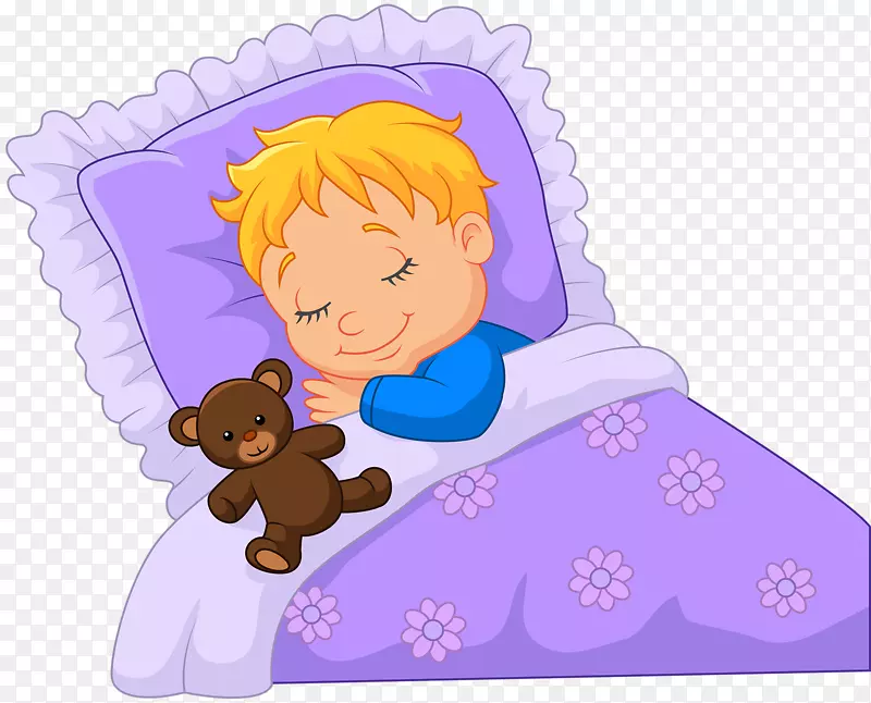 睡眠婴儿卡通插图-睡娃娃