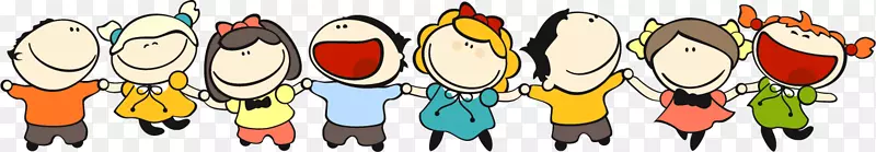 托儿日间托儿儿童银河日间托儿所名片-可爱卡通插图中的快乐儿童牵手形象