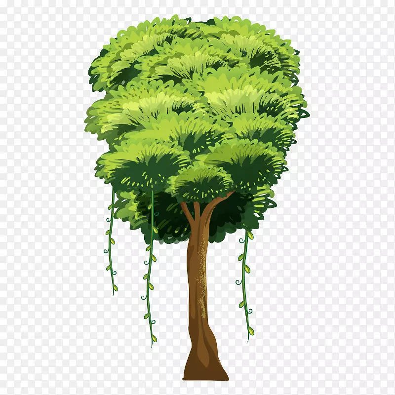 树不含版税的插图-树，树