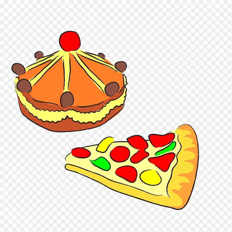 橙色水果夹艺术-披萨蛋糕