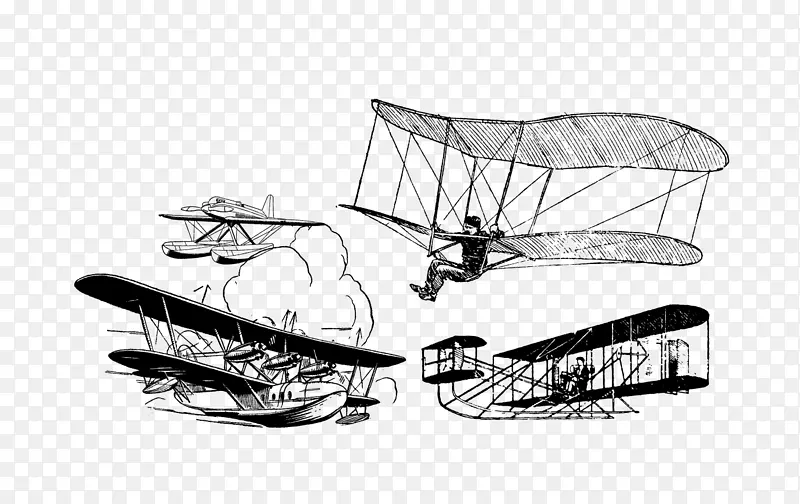 飞机古董飞机航空.特征降落伞
