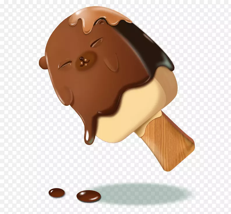 巧克力冰淇淋锥-巧克力冰淇淋卡通脸