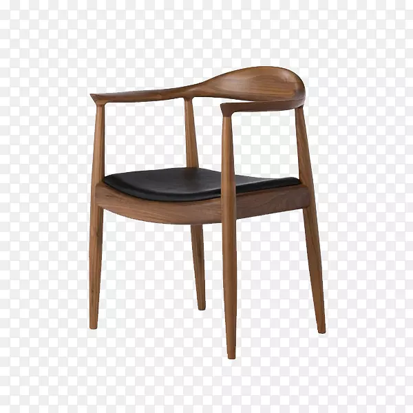 韦格纳愿望椅，伊姆斯躺椅，椅子家具-黑色皮革垫，桃花心木扶手椅