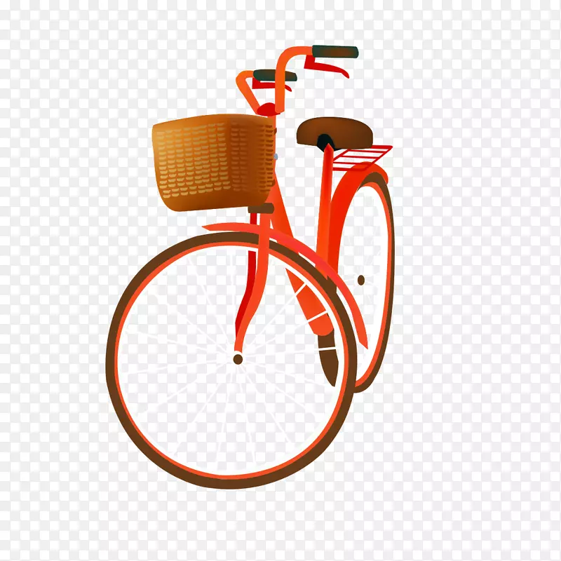 自行车卡通红经典自行车