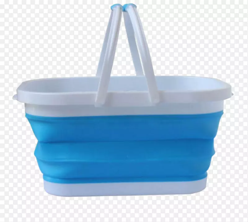 可重复使用的塑料购物车-蓝色折叠桶