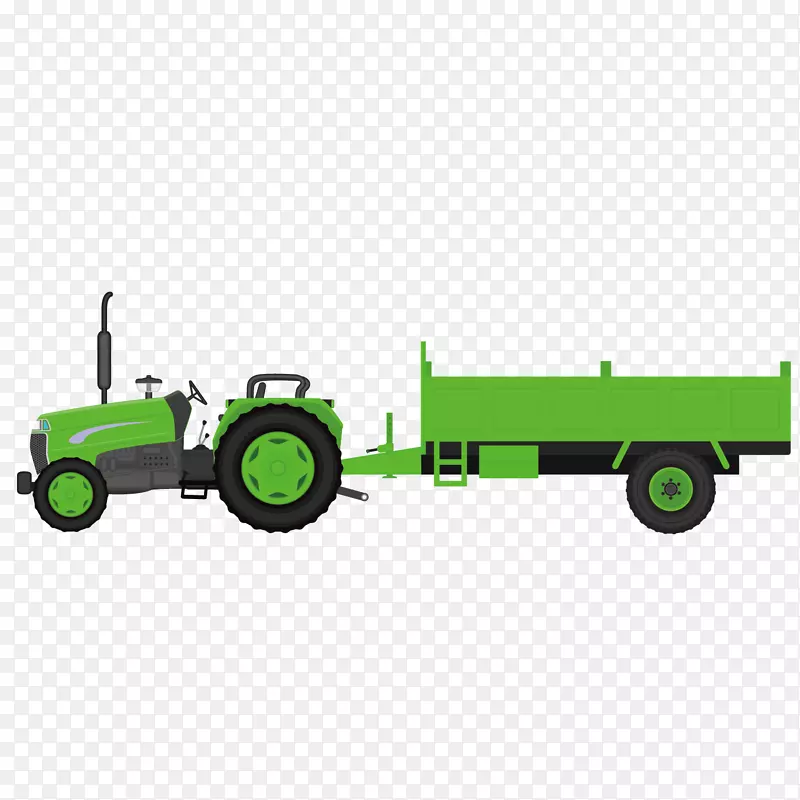 拖拉机卡车.绿色拖拉机