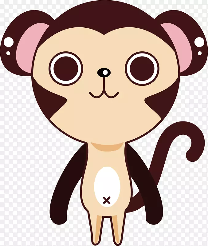 免版税摄影卡通可爱-可爱的猴子