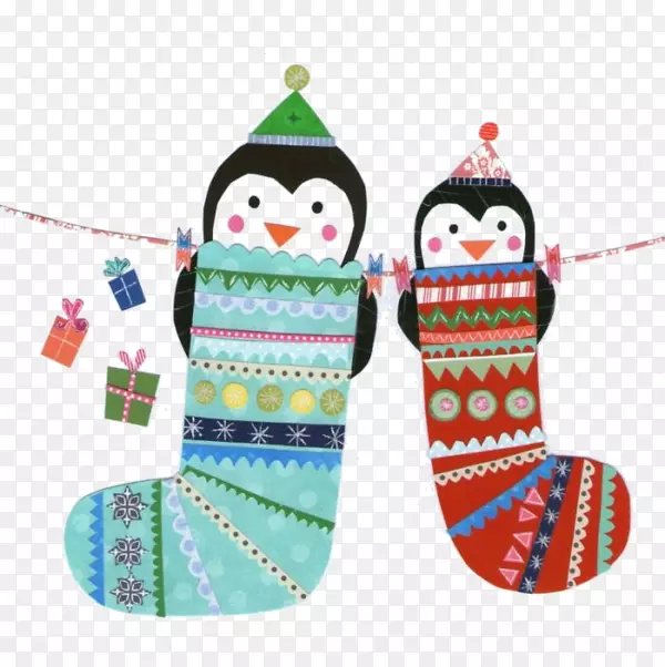 企鹅袜子圣诞卡通企鹅袜